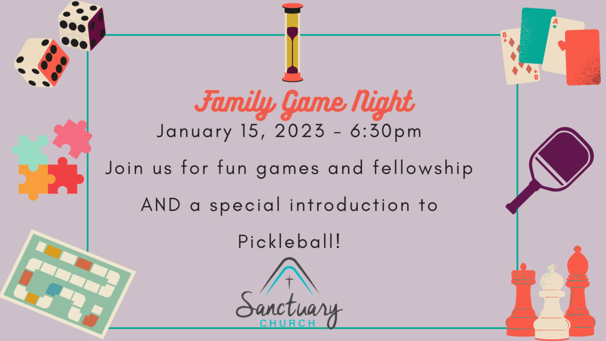 Game Night January 15th at 6:30pm