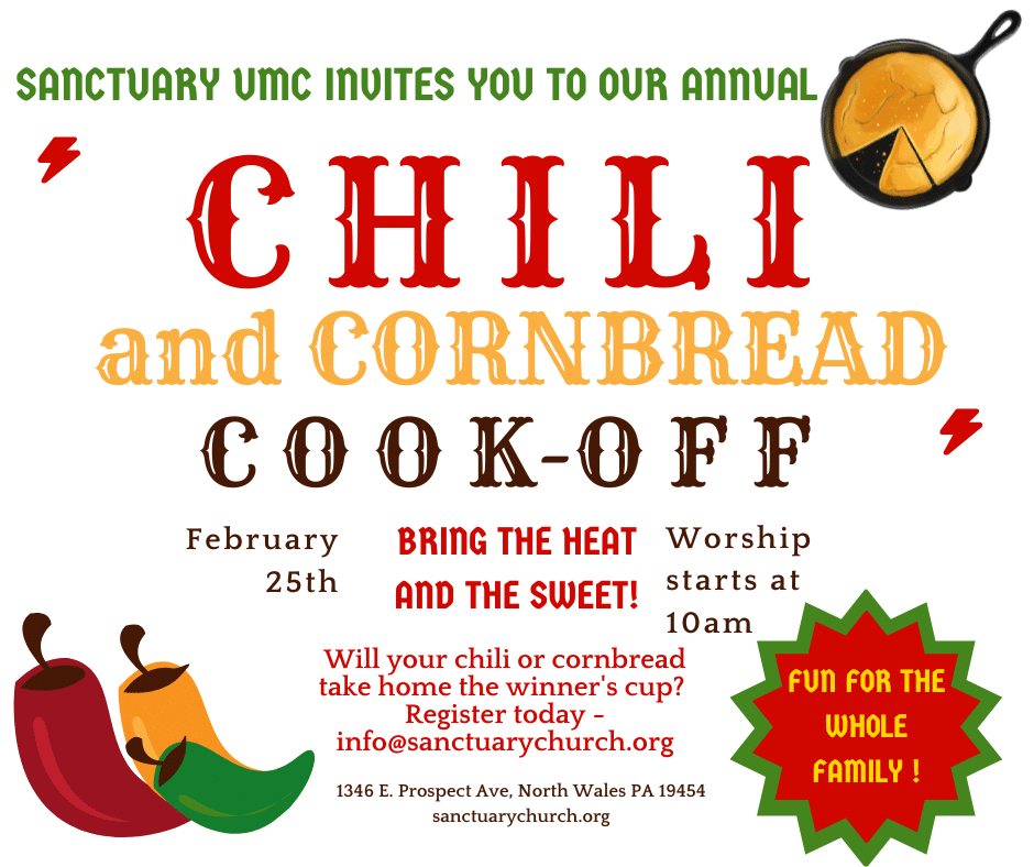 Chili and Cornbread Cook off community event advertisement